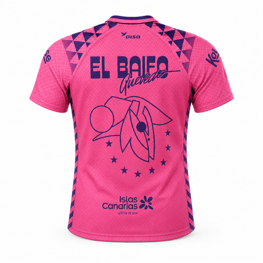 Camiseta UD Las Palmas Quevedo «EL BAIFO» ROSA - vista trasera